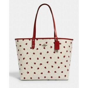 COACH Reversible City Tote LADYBUG White Red Bag